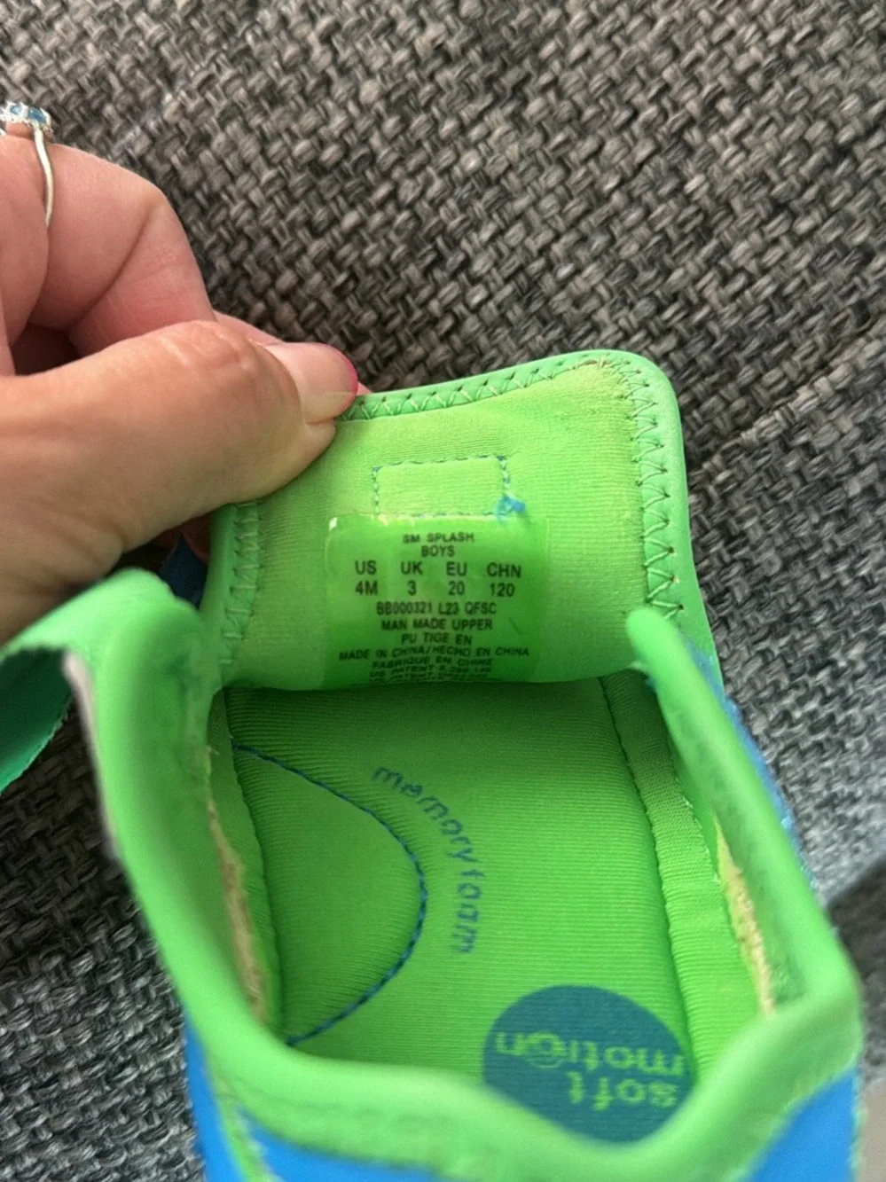 Stride Rite Blue and Green Dino Hook-and-Loop Toddler Shoes